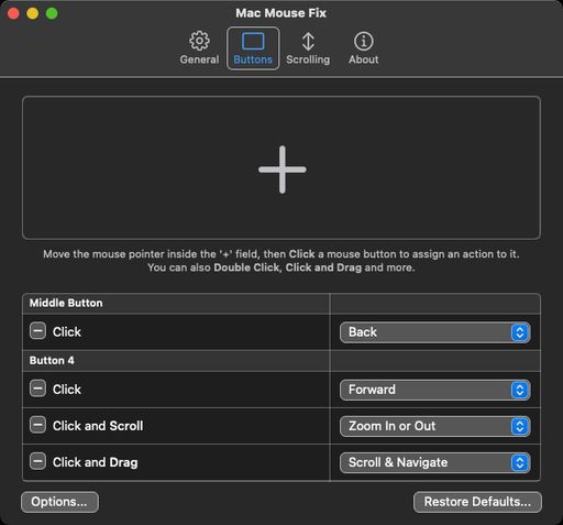 Mac Mouse Fix buttons mapping
